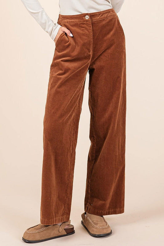 Mittoshop Corduroy Back Elastic Waist Pants - Clothes For Her Online Store