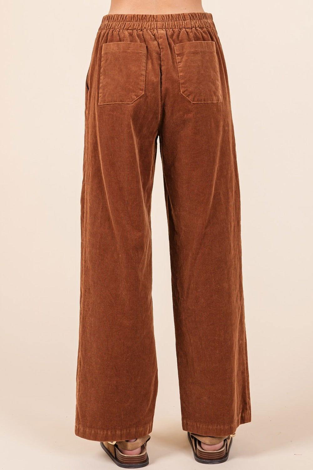 Mittoshop Corduroy Back Elastic Waist Pants - Clothes For Her Online Store