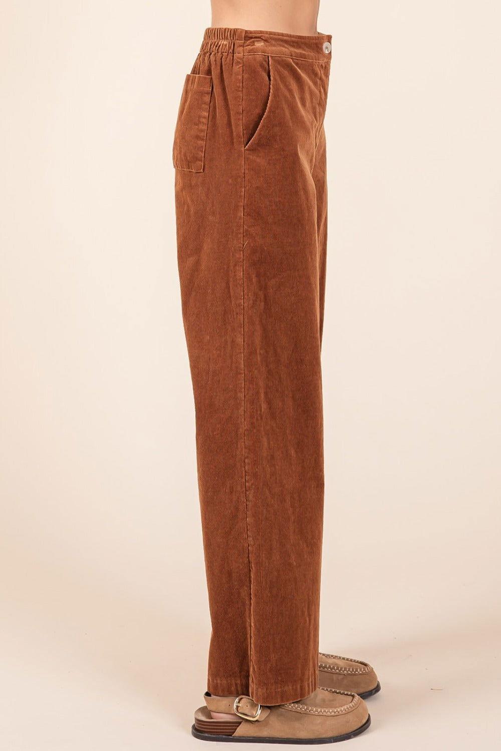 Mittoshop Corduroy Back Elastic Waist Pants - Clothes For Her Online Store