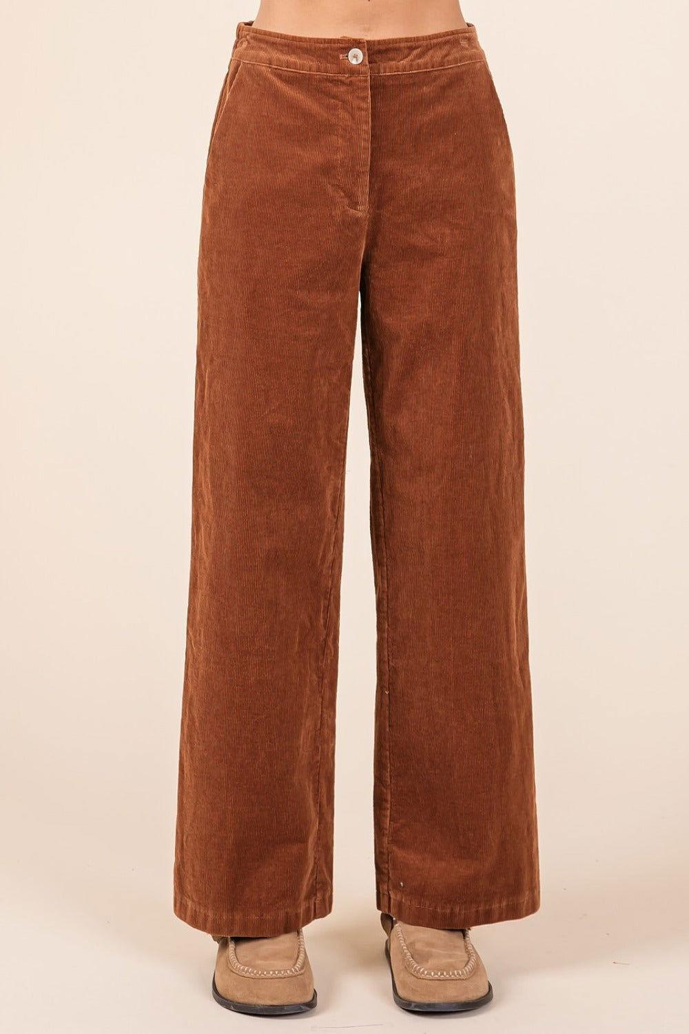 Mittoshop Corduroy Back Elastic Waist Pants - Clothes For Her Online Store
