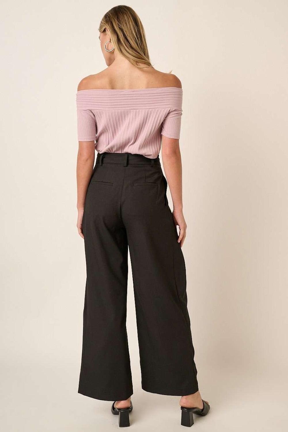 Mittoshop Deep Pleated High Waisted Wide Leg Pants - Clothes For Her Online Store