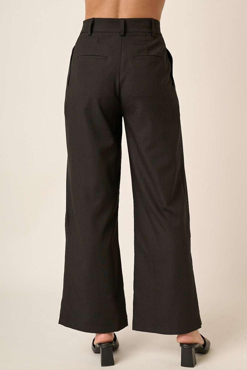 Mittoshop Deep Pleated High Waisted Wide Leg Pants - Clothes For Her Online Store