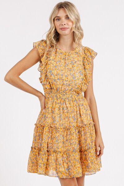 Mittoshop Ditsy Floral Print Ruffle Chiffon Mini Dress - Clothes For Her Online Store