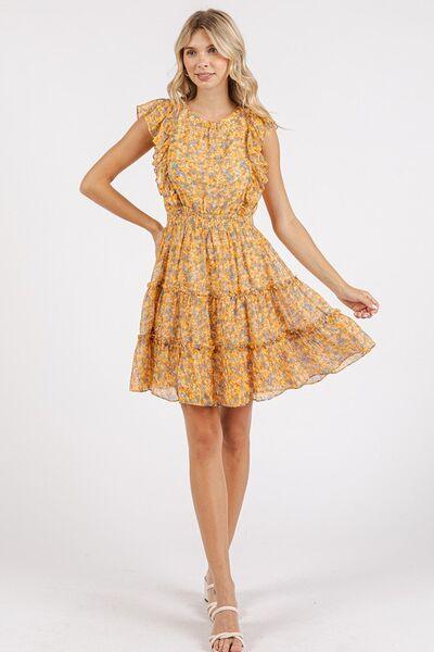 Mittoshop Ditsy Floral Print Ruffle Chiffon Mini Dress - Clothes For Her Online Store