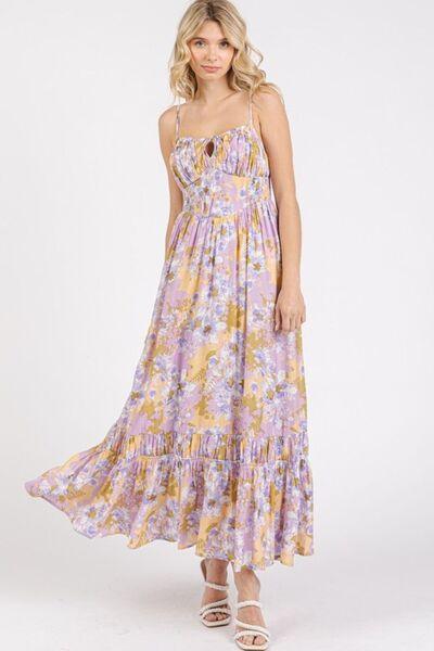 Mittoshop Floral Smocked Back Ruffled Hem Maxi Cami Dress - Clothes For Her Online Store