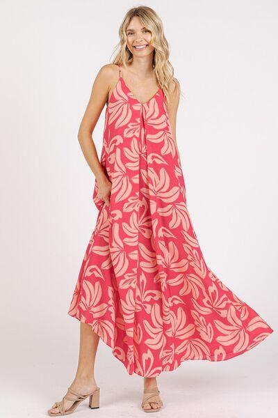 Mittoshop Printed V-Neck Maxi Cami Dress with Pockets - Clothes For Her Online Store