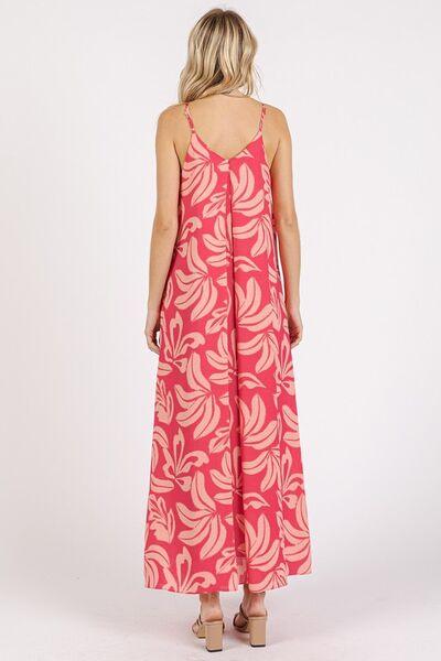 Mittoshop Printed V-Neck Maxi Cami Dress with Pockets - Clothes For Her Online Store