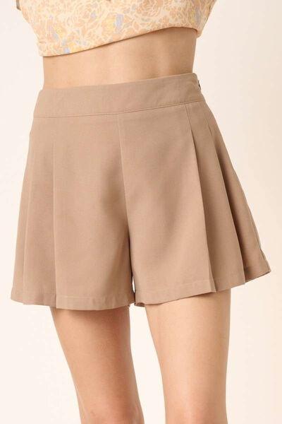 Mittoshop Side Invisible Zipper Pleated Shorts - Clothes For Her Online Store