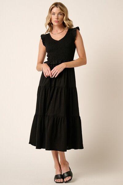 Mittoshop Smocked Ruffled Tiered Midi Dress - Clothes For Her Online Store