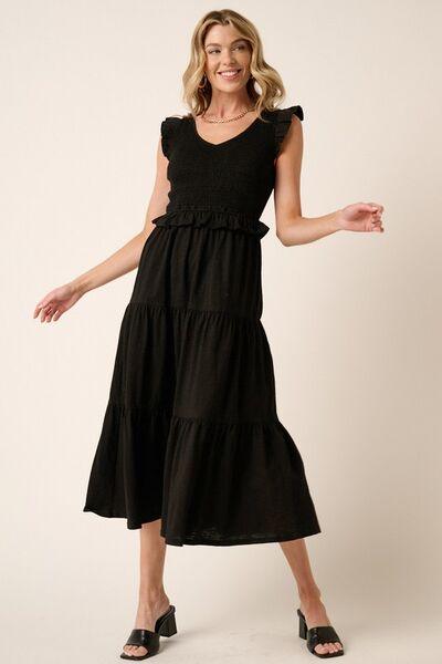 Mittoshop Smocked Ruffled Tiered Midi Dress - Clothes For Her Online Store