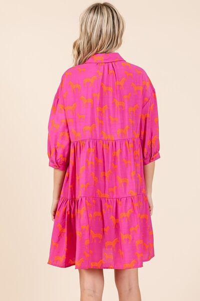 Mittoshop Zebra Print Button Down Shirt Mini Dress - Clothes For Her Online Store