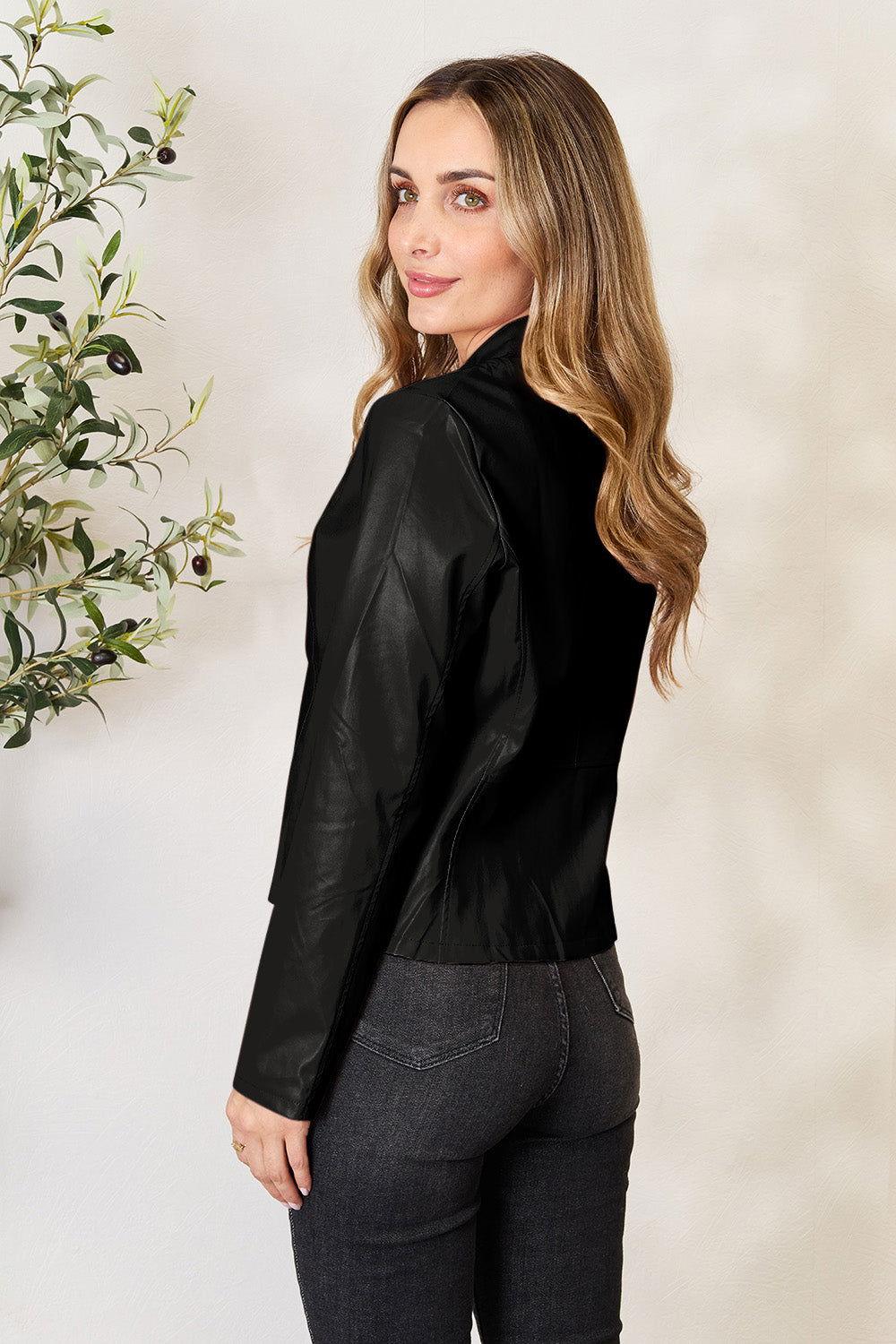 Mock Neck Zip Up Jacket - Clothes For Her Online Store
