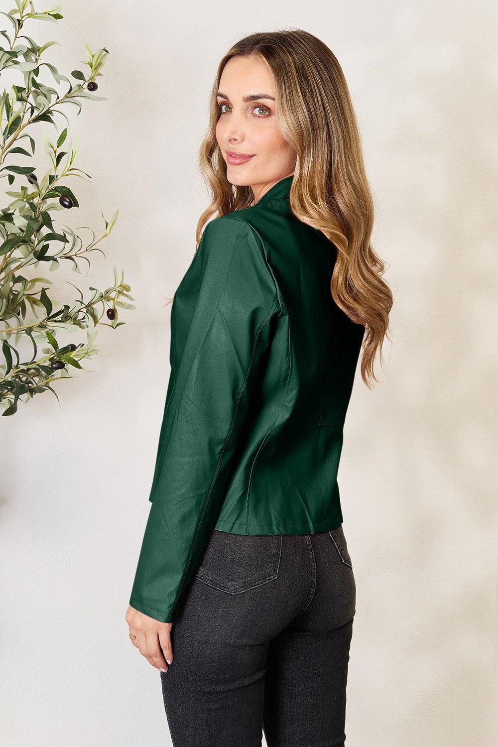 Mock Neck Zip Up Jacket - Clothes For Her Online Store