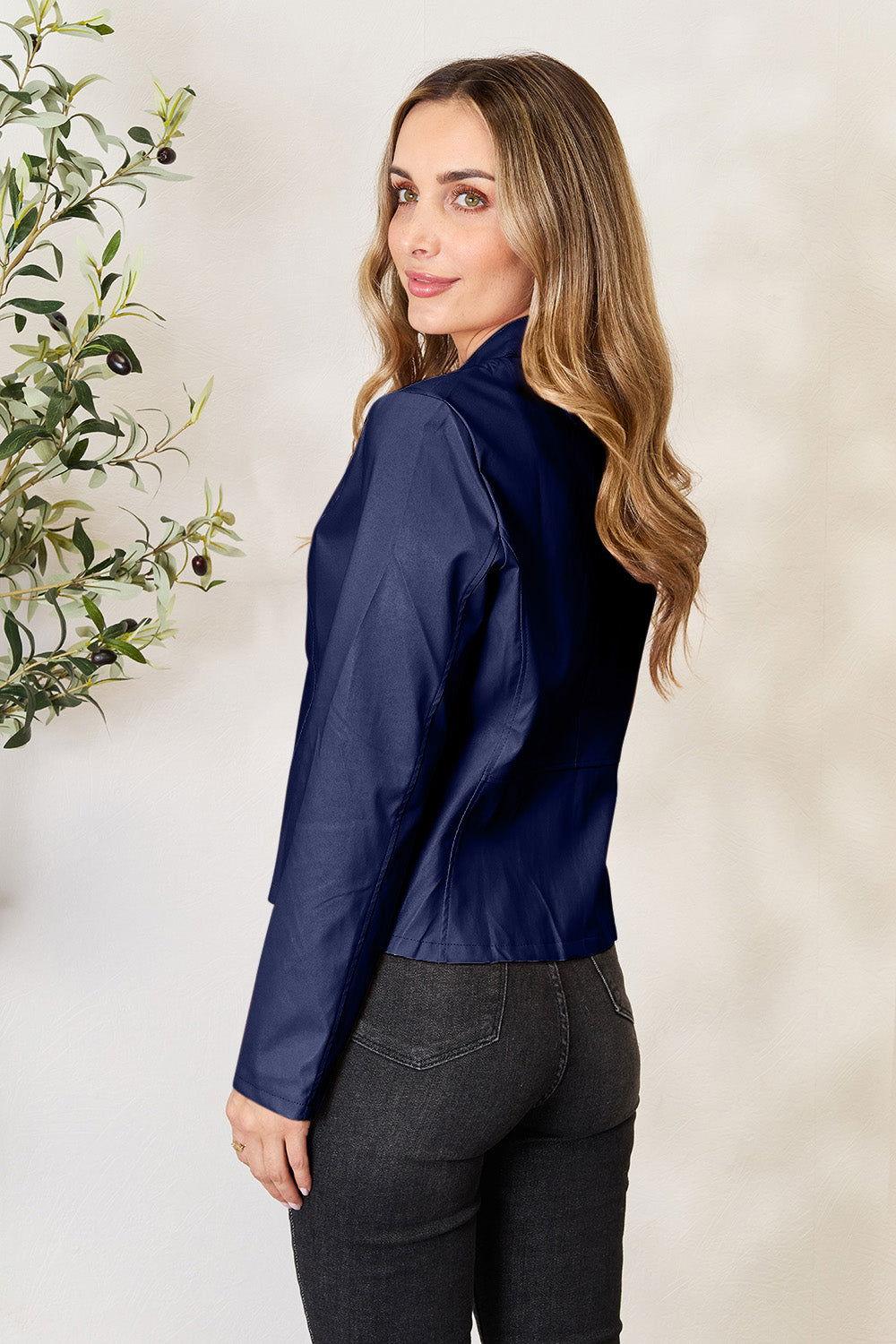 Mock Neck Zip Up Jacket - Clothes For Her Online Store