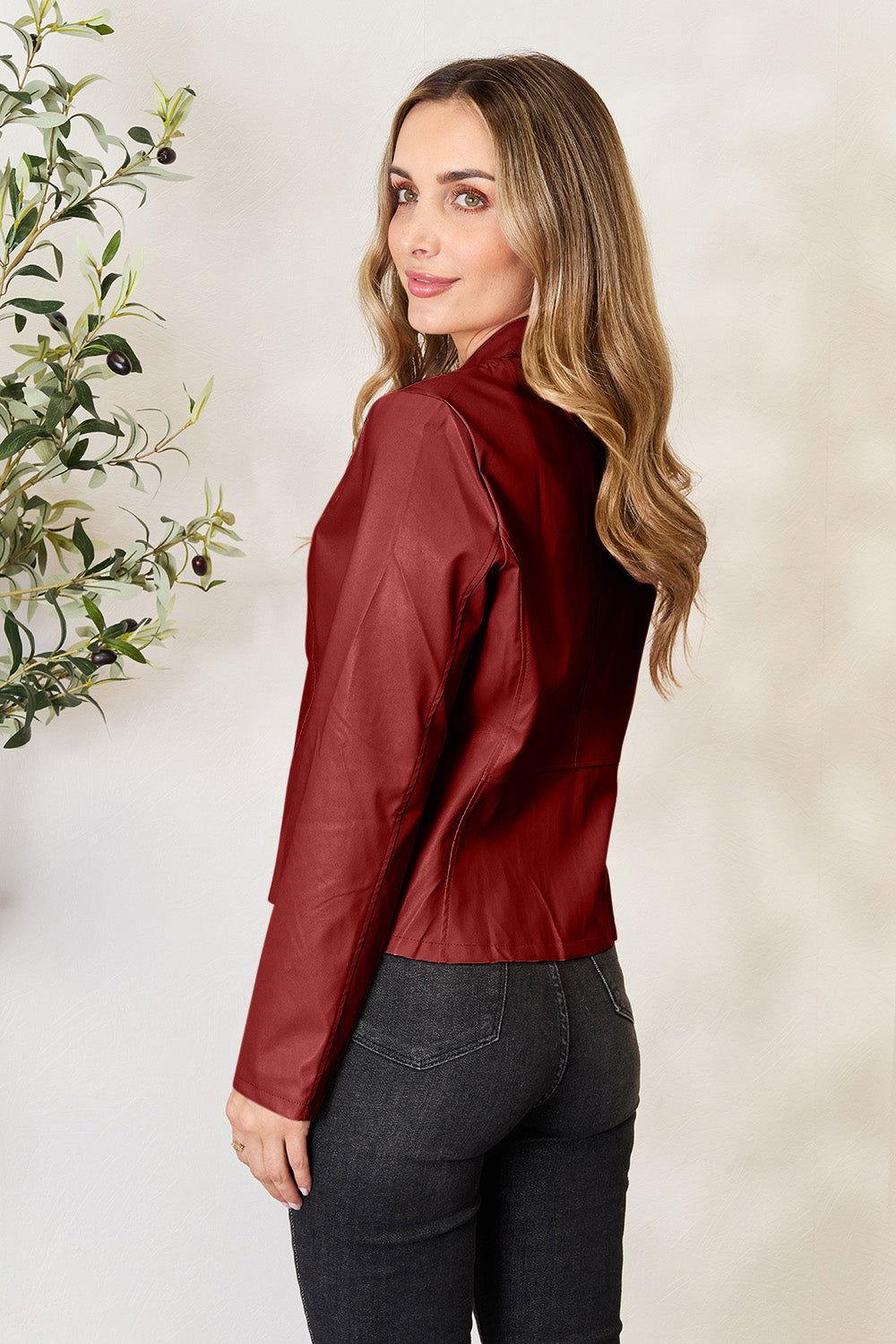 Mock Neck Zip Up Jacket - Clothes For Her Online Store