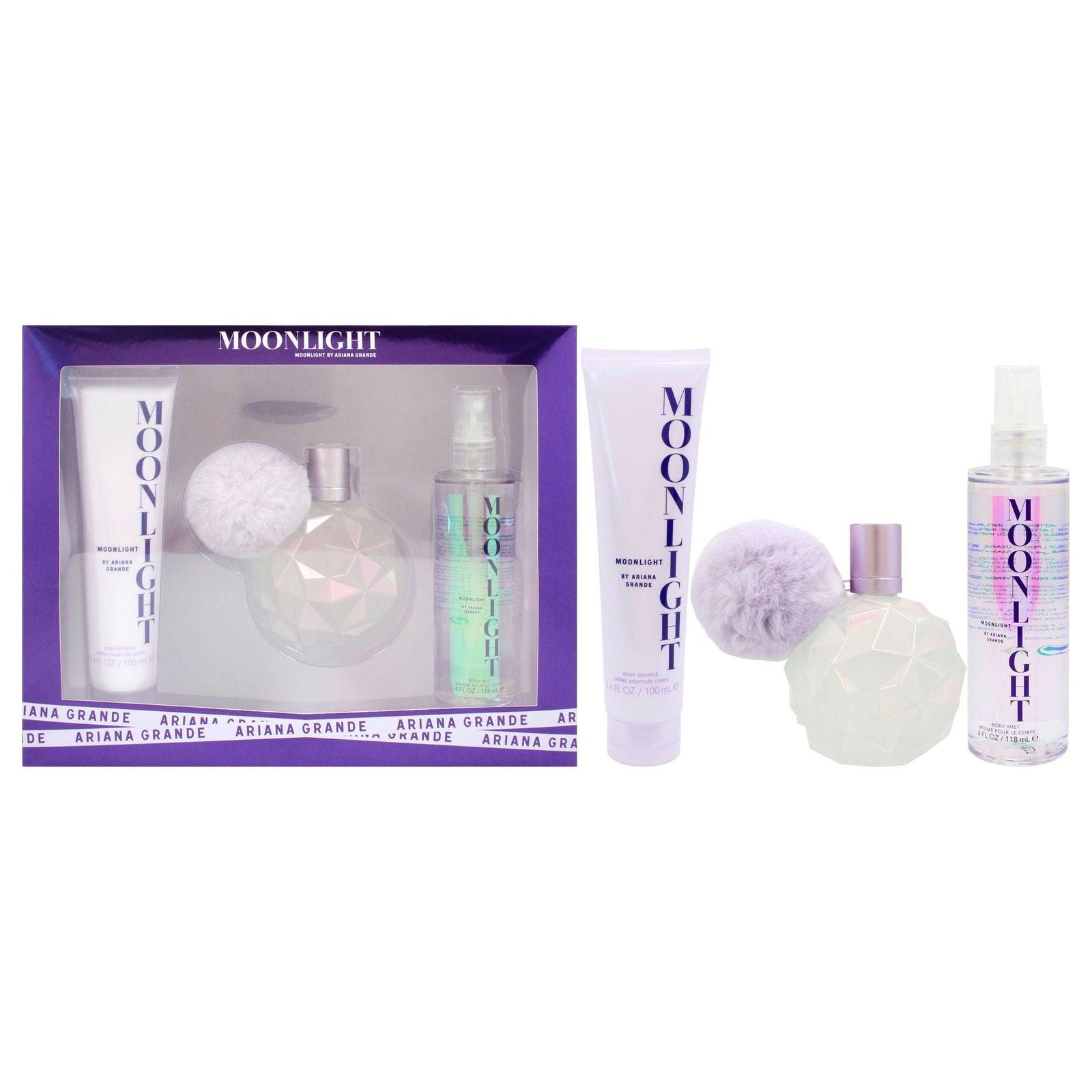 Moonlight by Ariana Grande for Women - 3 Pc Gift Set 3.4oz EDP Spray, 3.4oz Body Souffle, 4oz Body Mist - Clothes For Her Online Store