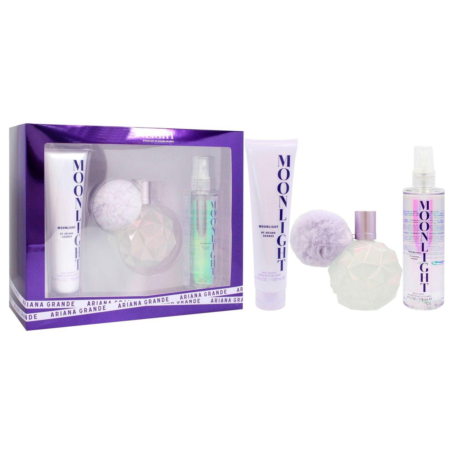 Moonlight by Ariana Grande for Women - 3 Pc Gift Set 3.4oz EDP Spray, 3.4oz Body Souffle, 4oz Body Mist - Clothes For Her Online Store
