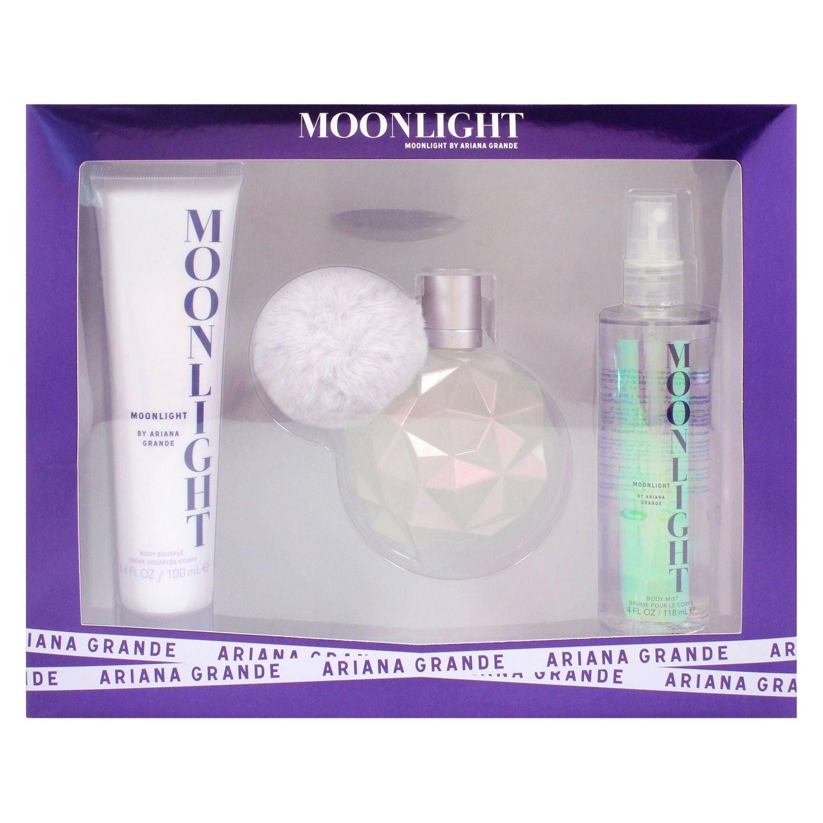 Moonlight by Ariana Grande for Women - 3 Pc Gift Set 3.4oz EDP Spray, 3.4oz Body Souffle, 4oz Body Mist - Clothes For Her Online Store