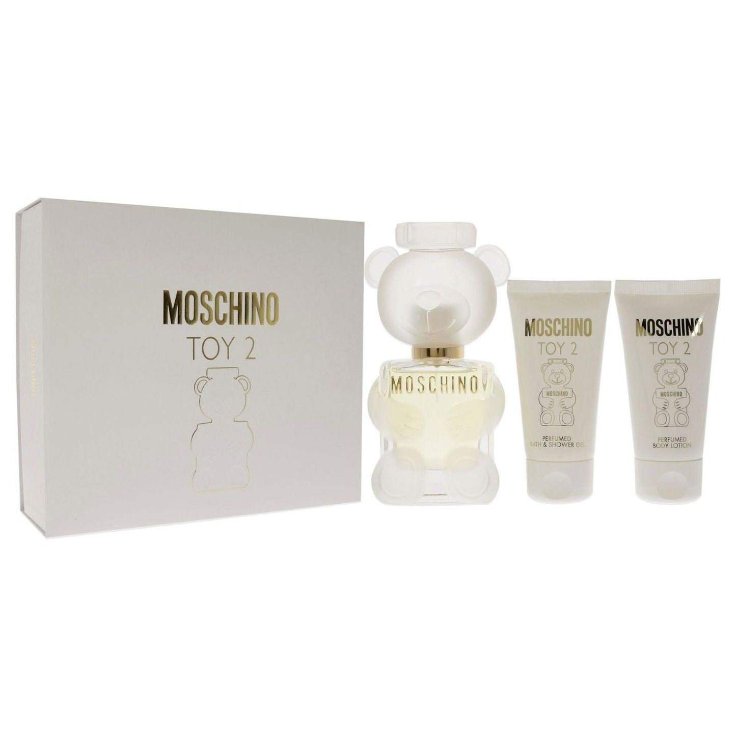 Moschino Toy 2 by Moschino for Women - 3 Pc Gift Set 1.7oz EDP Spray, 1.7oz Bath and Shower Gel, 1.7oz Body Lotion - Clothes For Her Online Store