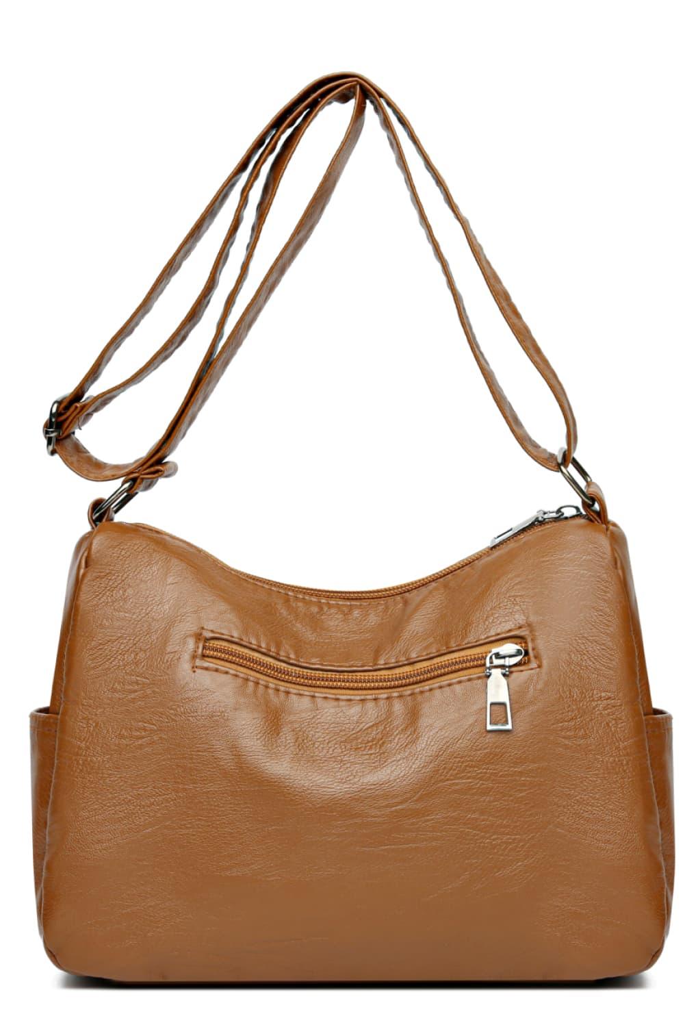 Multi-Pocket PU Leather Crossbody Bag - Clothes For Her Online Store