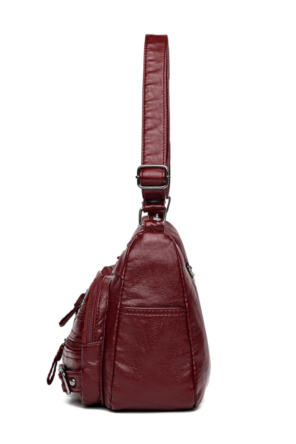 Multi-Pocket PU Leather Crossbody Bag - Clothes For Her Online Store
