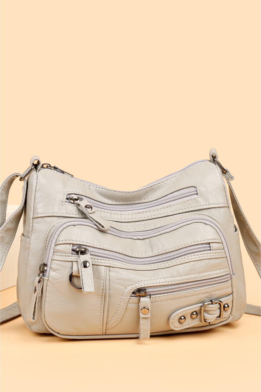 Multi-Pocket PU Leather Crossbody Bag - Clothes For Her Online Store