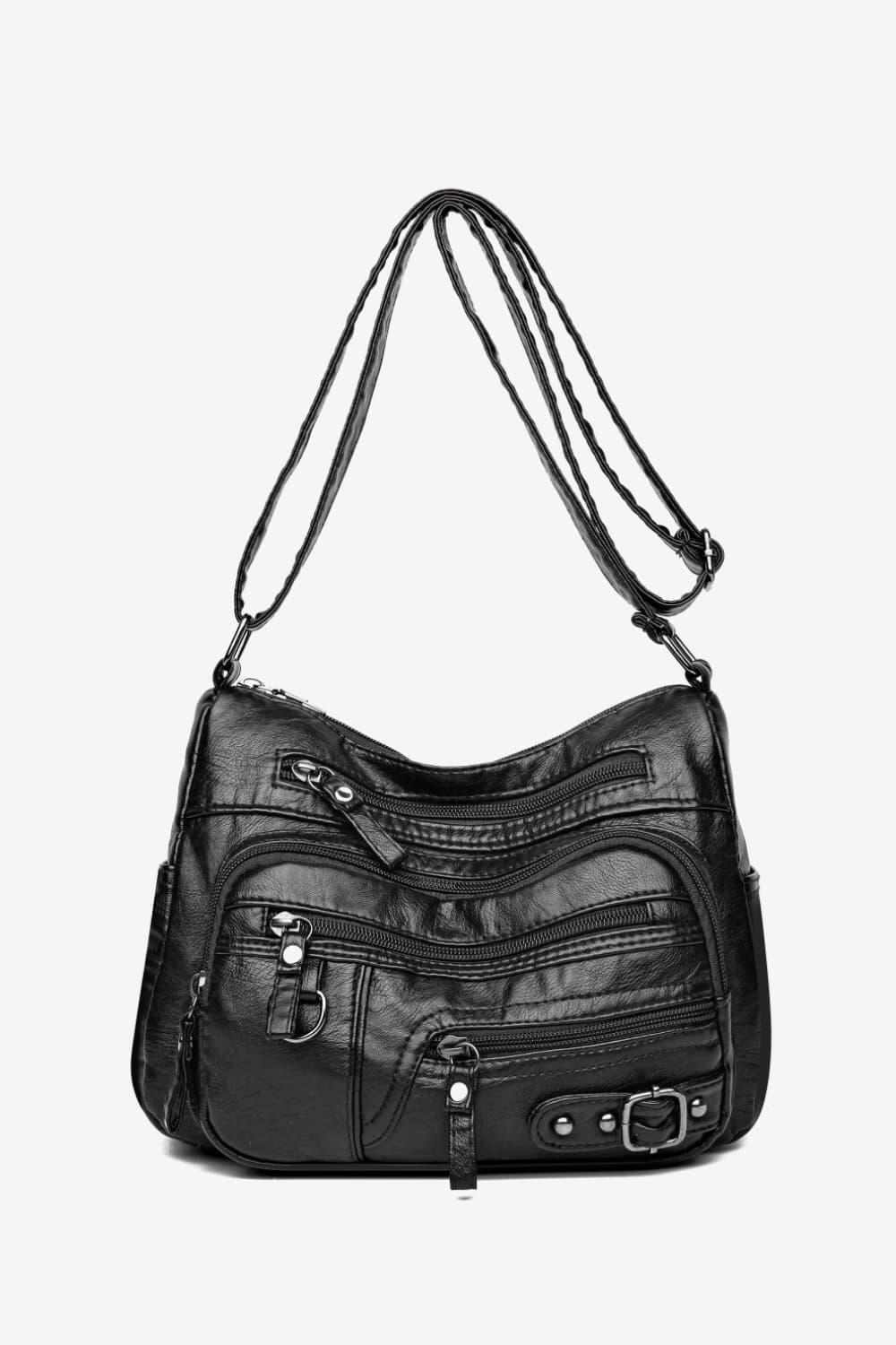 Multi-Pocket PU Leather Crossbody Bag - Clothes For Her Online Store