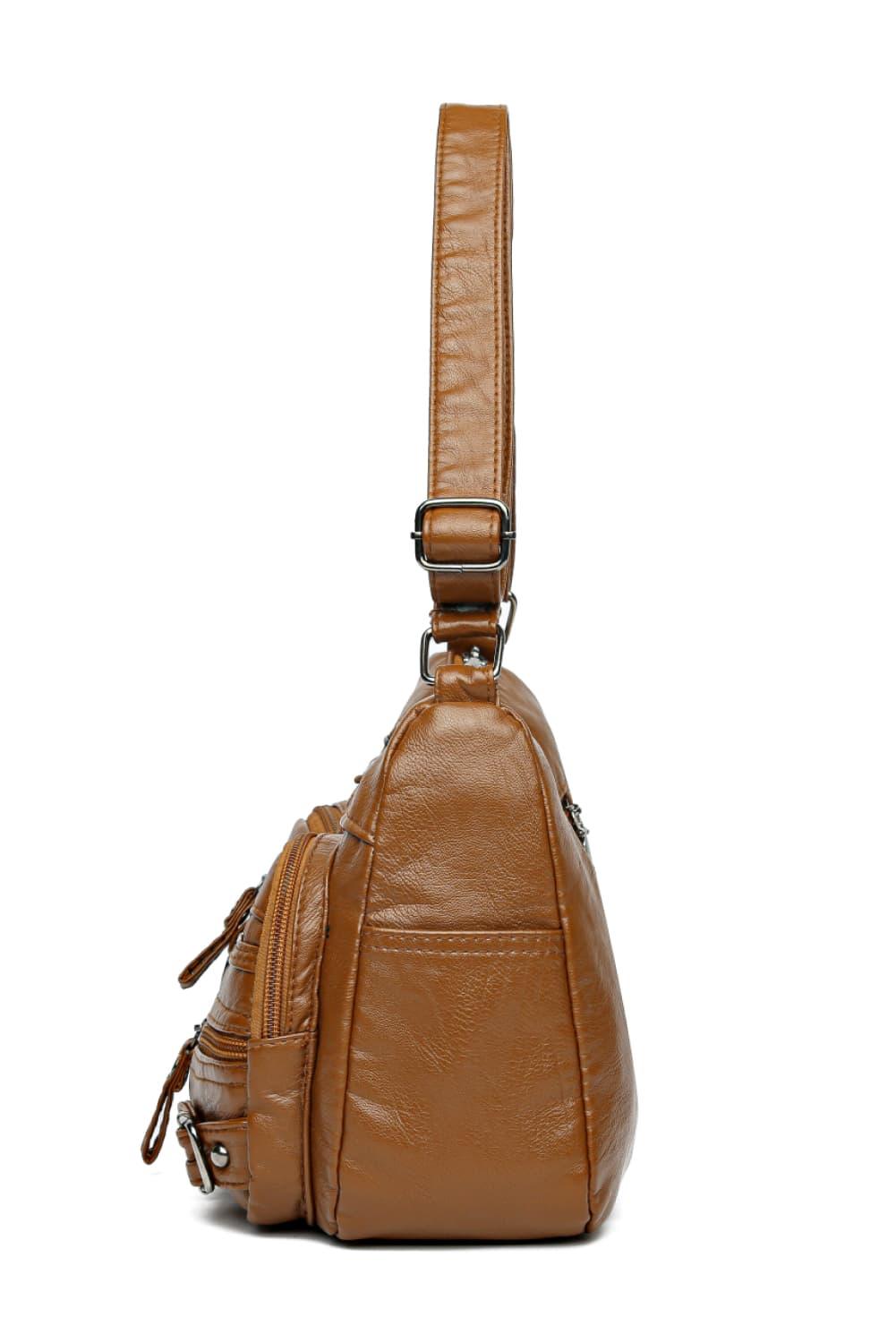 Multi-Pocket PU Leather Crossbody Bag - Clothes For Her Online Store