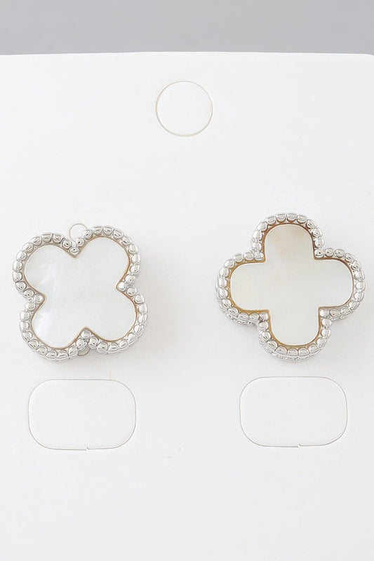 Multi Beaded Clover Stud Earrings - Clothes For Her Online Store