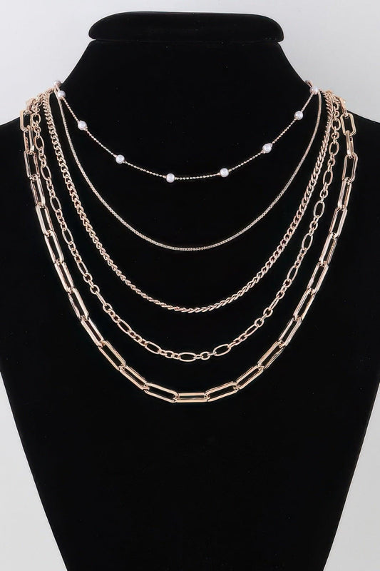 Multi Chain Drop Necklace - Clothes For Her Online Store