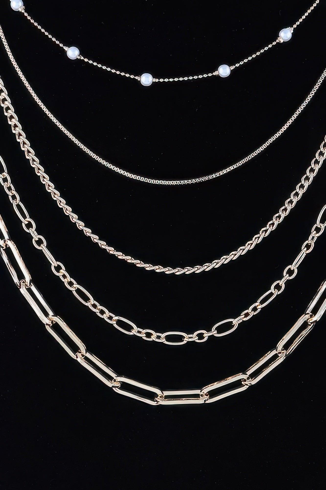 Multi Chain Drop Necklace - Clothes For Her Online Store