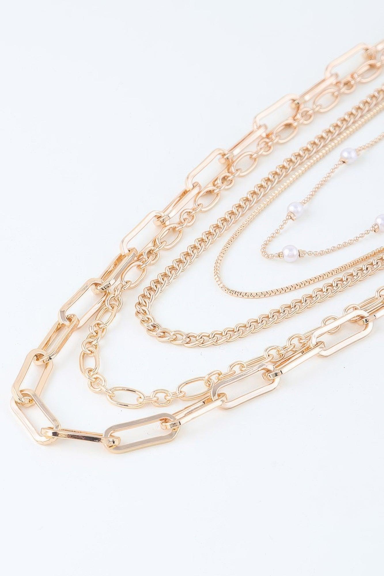 Multi Chain Drop Necklace - Clothes For Her Online Store