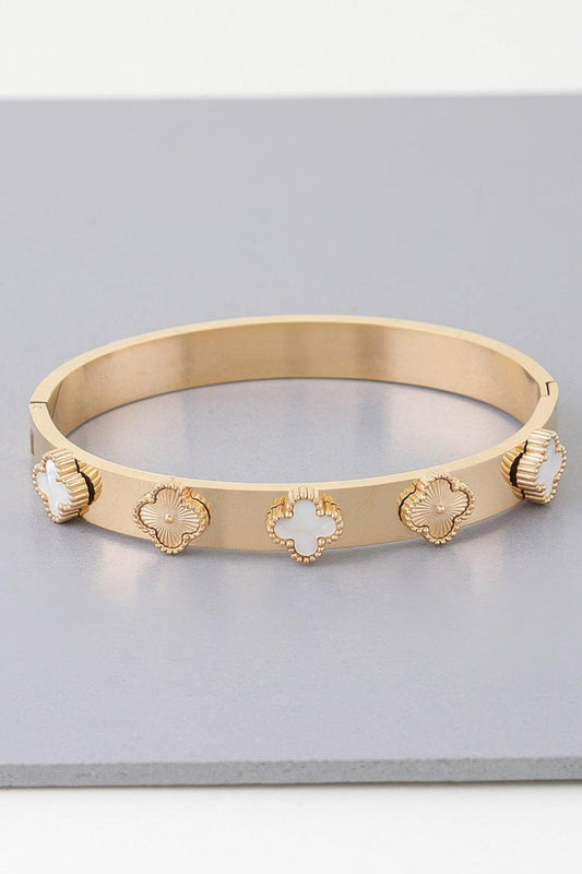 Multi Clover Charm Band Bracelet - Clothes For Her Online Store