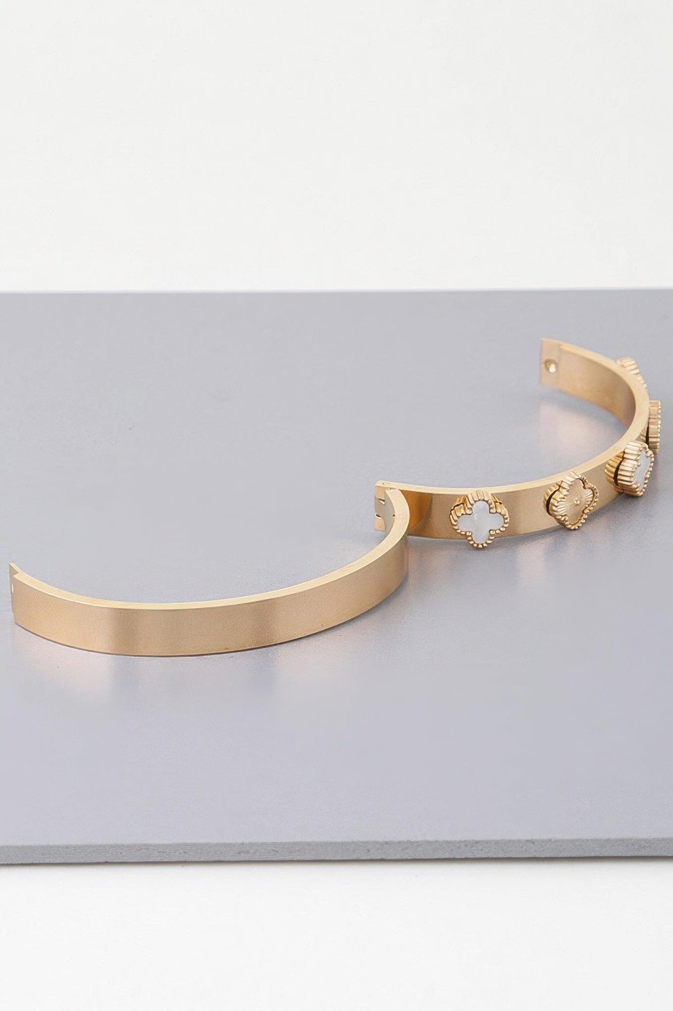Multi Clover Charm Band Bracelet - Clothes For Her Online Store
