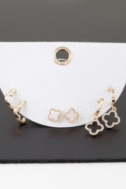 Multi Clover Earrings Set - Clothes For Her Online Store