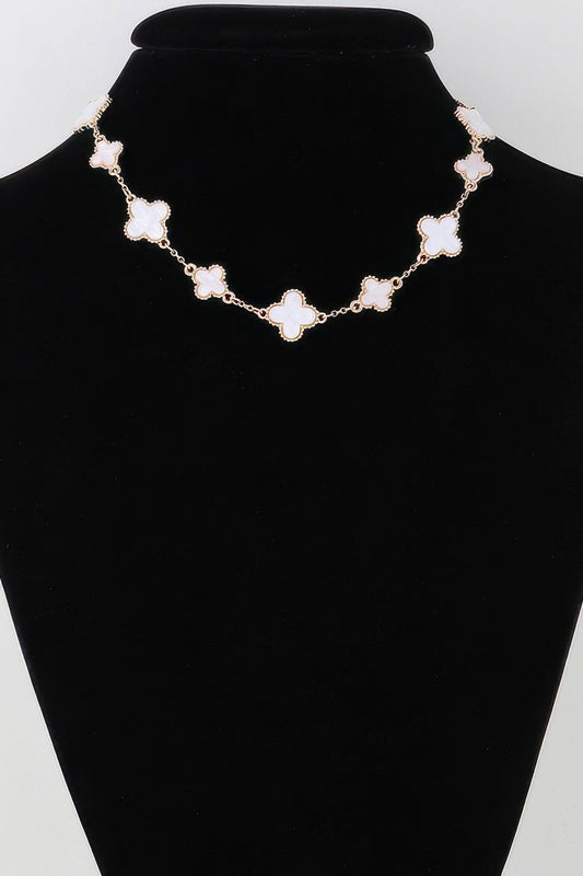 Multi Stone Clover Necklace - Clothes For Her Online Store