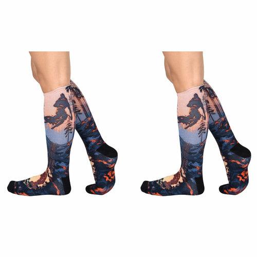 Sierra Socks Mud Bike Pattern CoolMax Socks, Nature Collection for Men