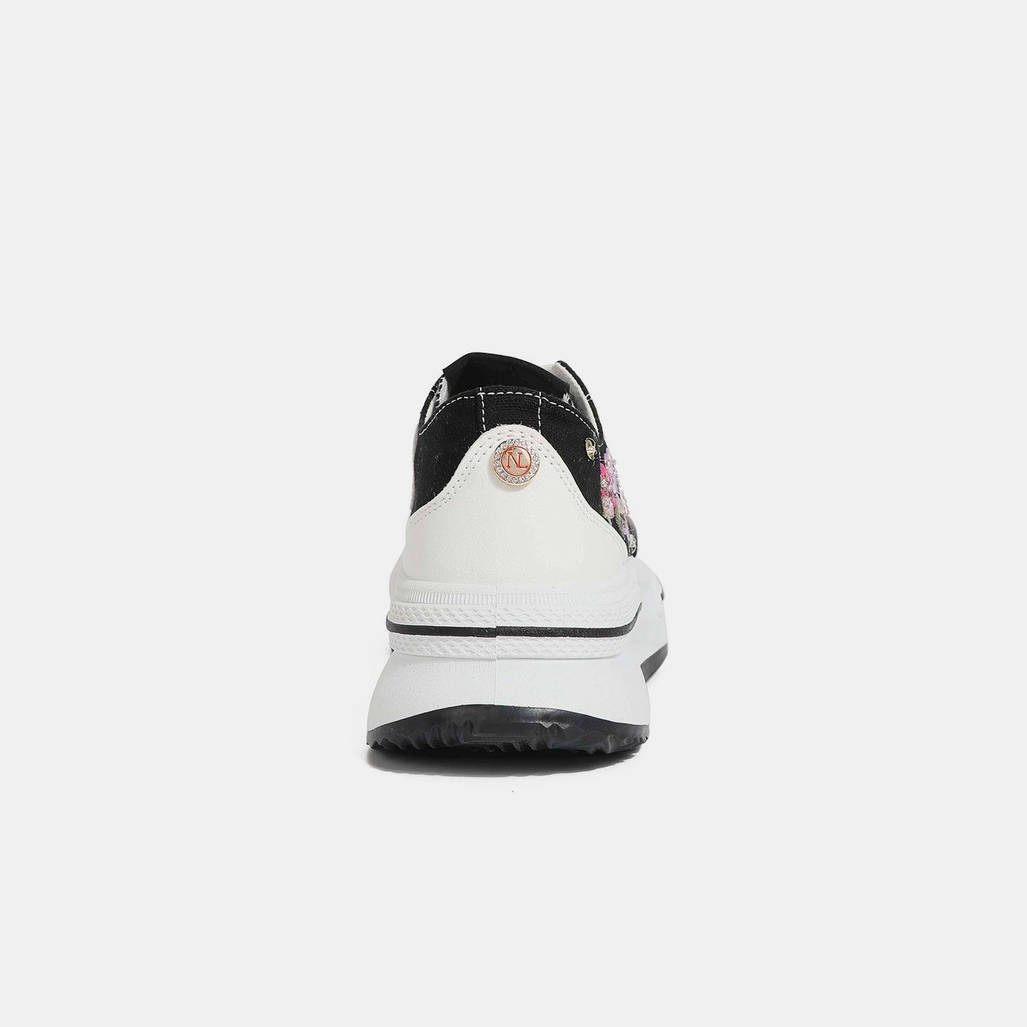 Nicole Lee USA Embroidery Detail Platform Lace-Up Sneakers - Clothes For Her Online Store