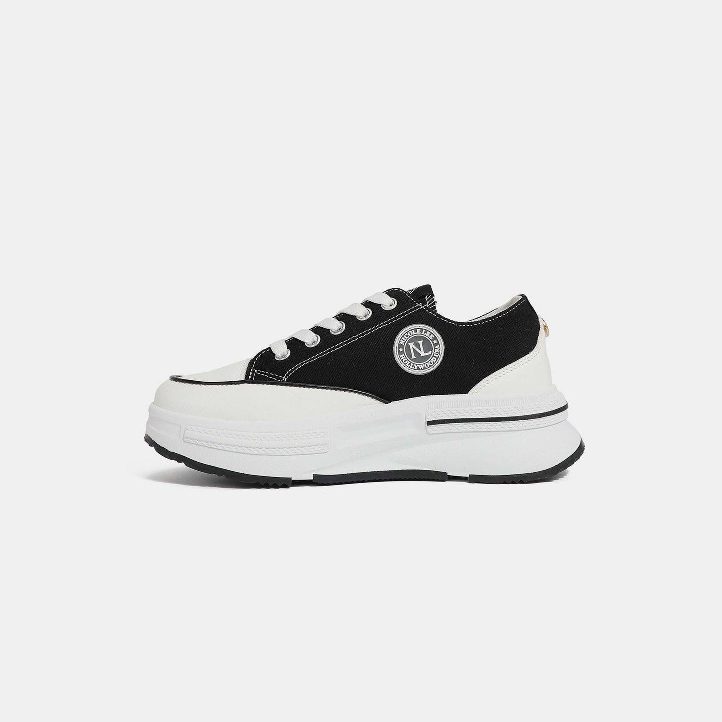 Nicole Lee USA Embroidery Detail Platform Lace-Up Sneakers - Clothes For Her Online Store