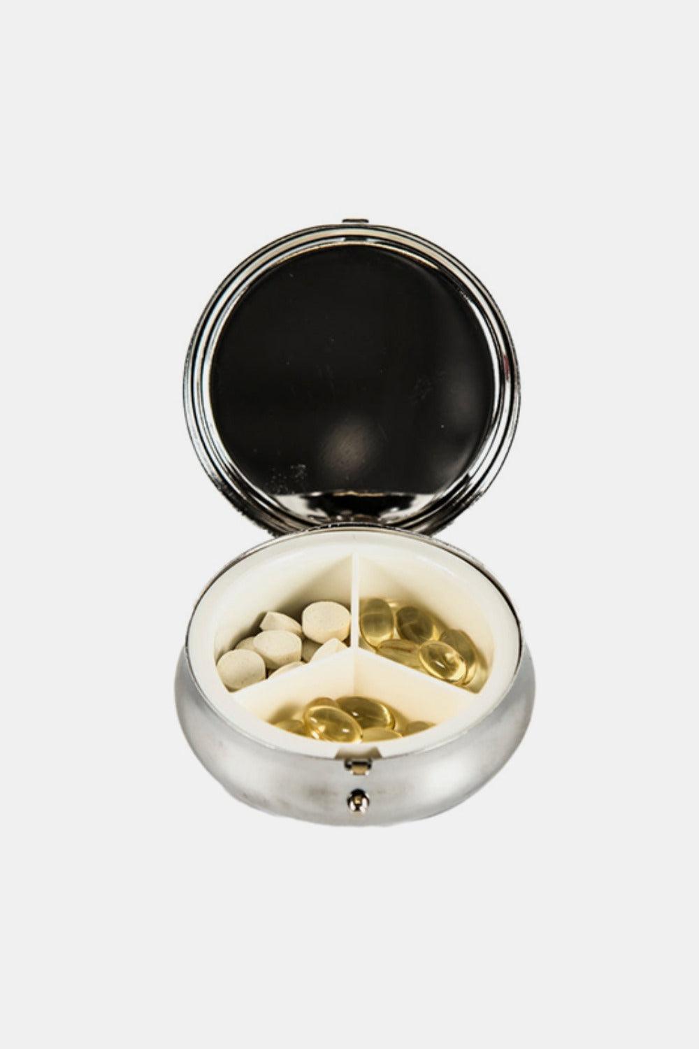 Nicole Lee USA Print Metallic Circular Small Pill Case - Clothes For Her Online Store