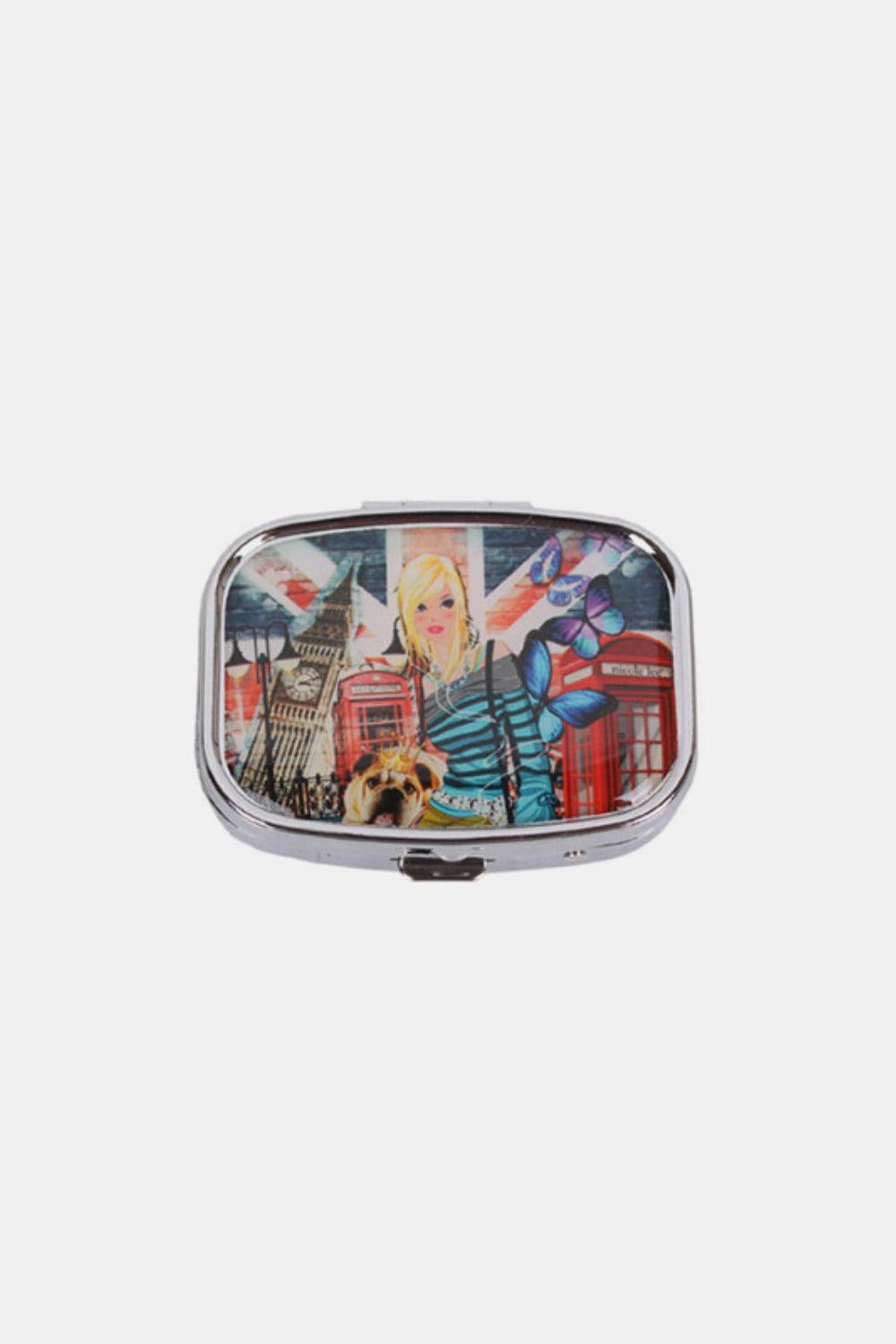 Nicole Lee USA Print Metallic Rectangular Pill Case - Clothes For Her Online Store