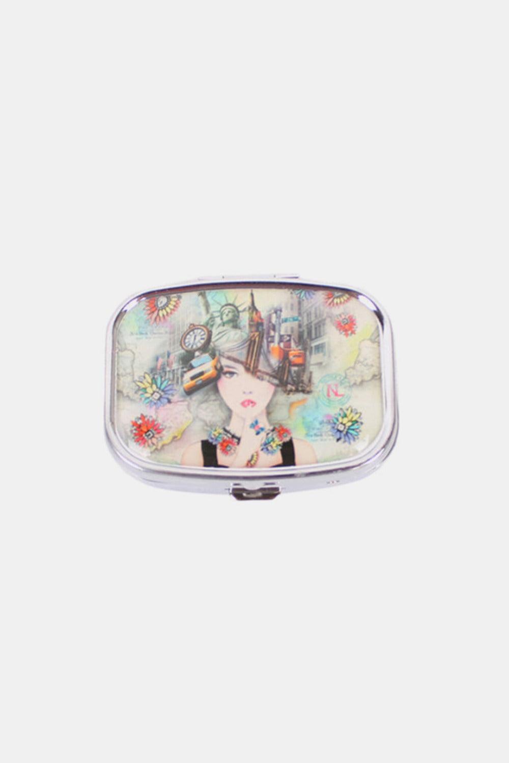 Nicole Lee USA Print Metallic Rectangular Pill Case - Clothes For Her Online Store