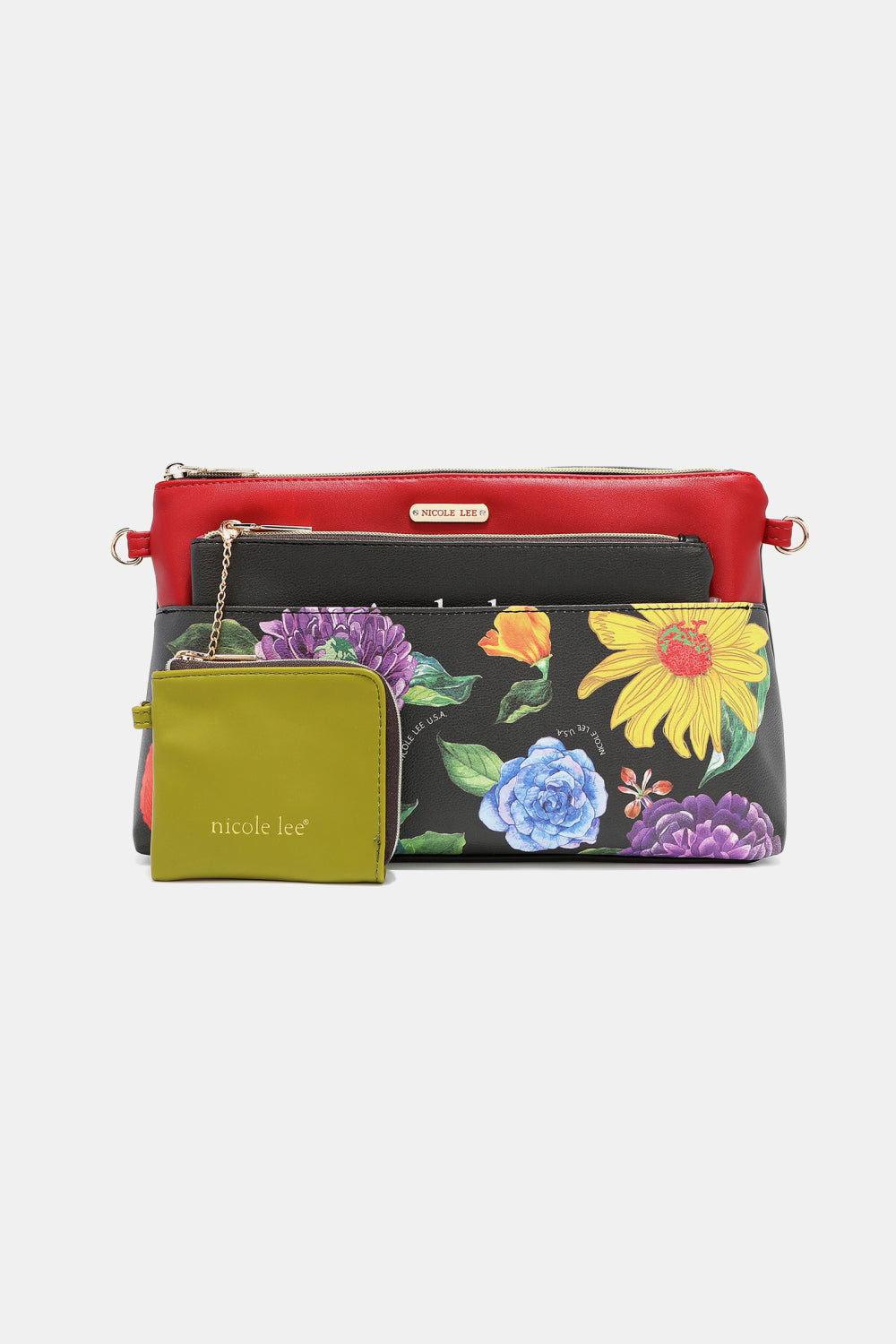 Nicole Lee USA Printed Handbag with Three Pouches - Clothes For Her Online Store