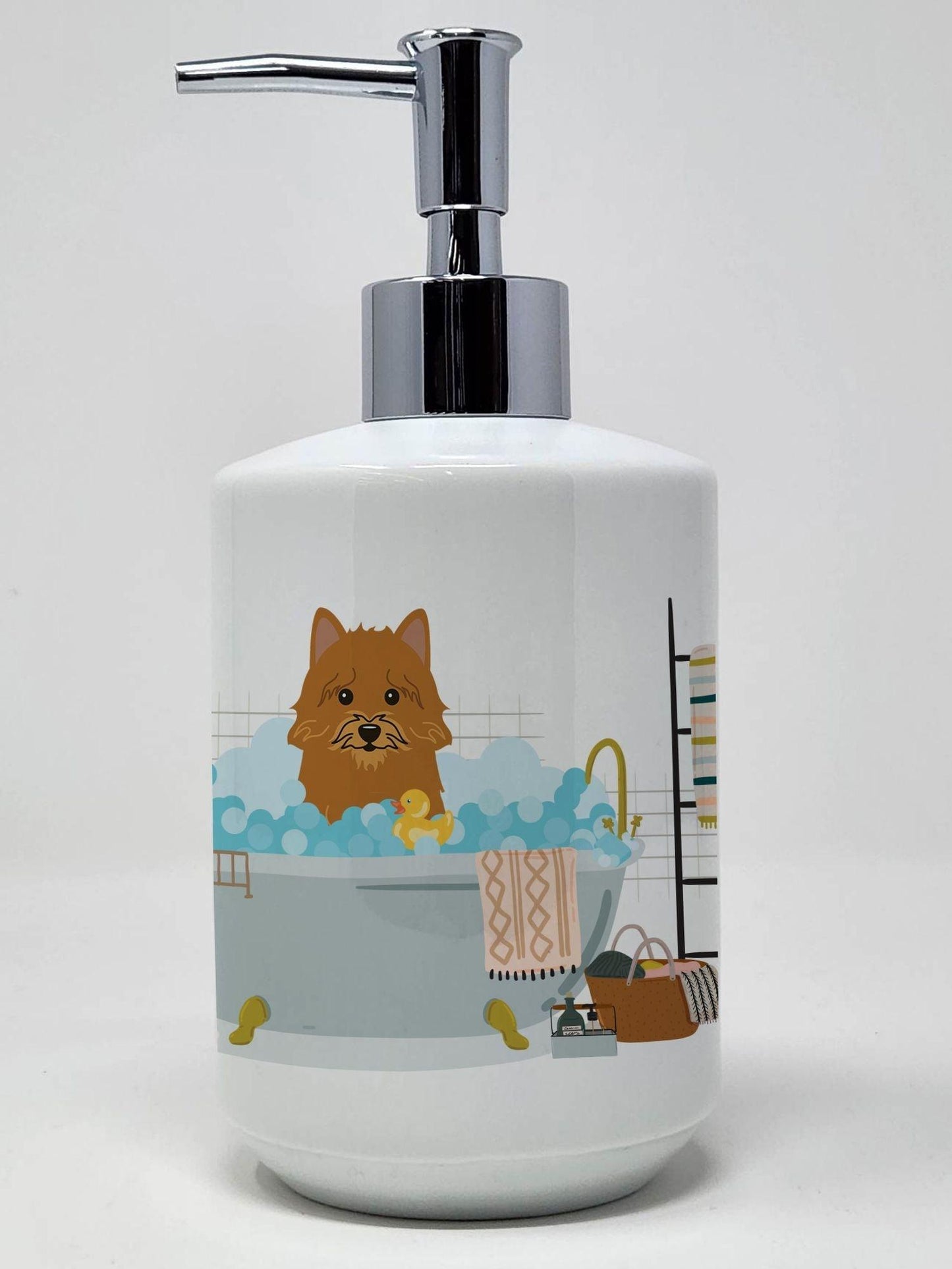 Norwich Terrier in Bathtub Ceramic Soap Dispenser Hand Soap Dispenser Pump Bottles for Bathroom Kitchen, Empty Refillable Liquid Soap Container - Clothes For Her Online Store
