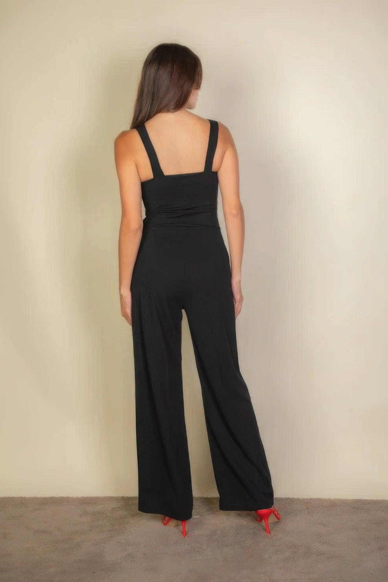 Notched neck cami jumpsuit - Clothes For Her Online Store