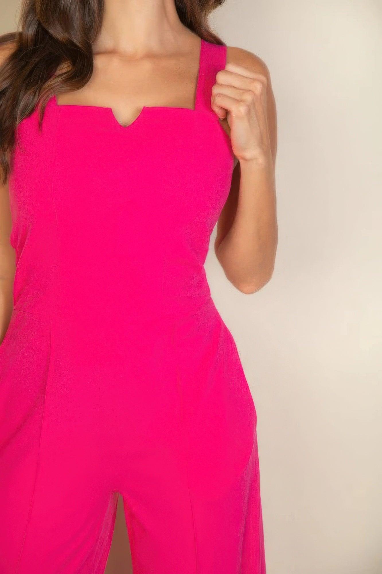 Notched neck cami jumpsuit - Clothes For Her Online Store