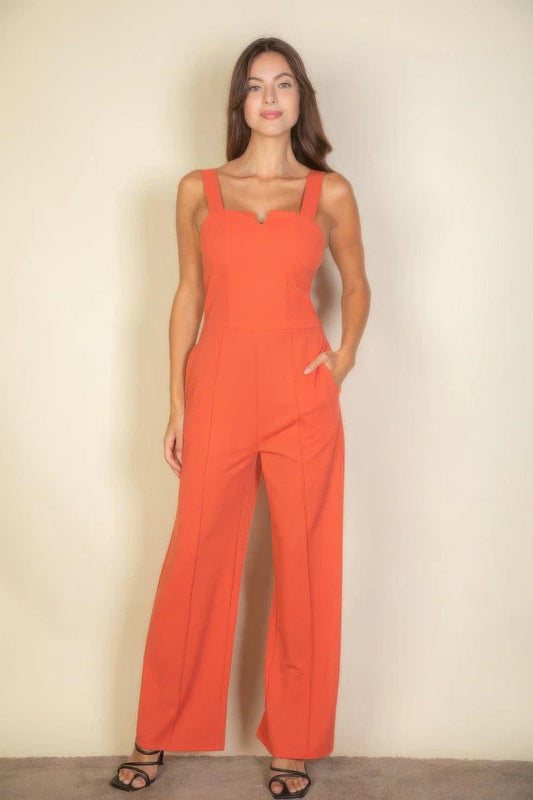 Notched neck cami jumpsuit - Clothes For Her Online Store
