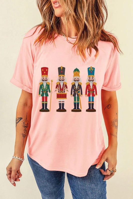Nutcracker Round Neck Short Sleeve T-Shirt - Clothes For Her Online Store