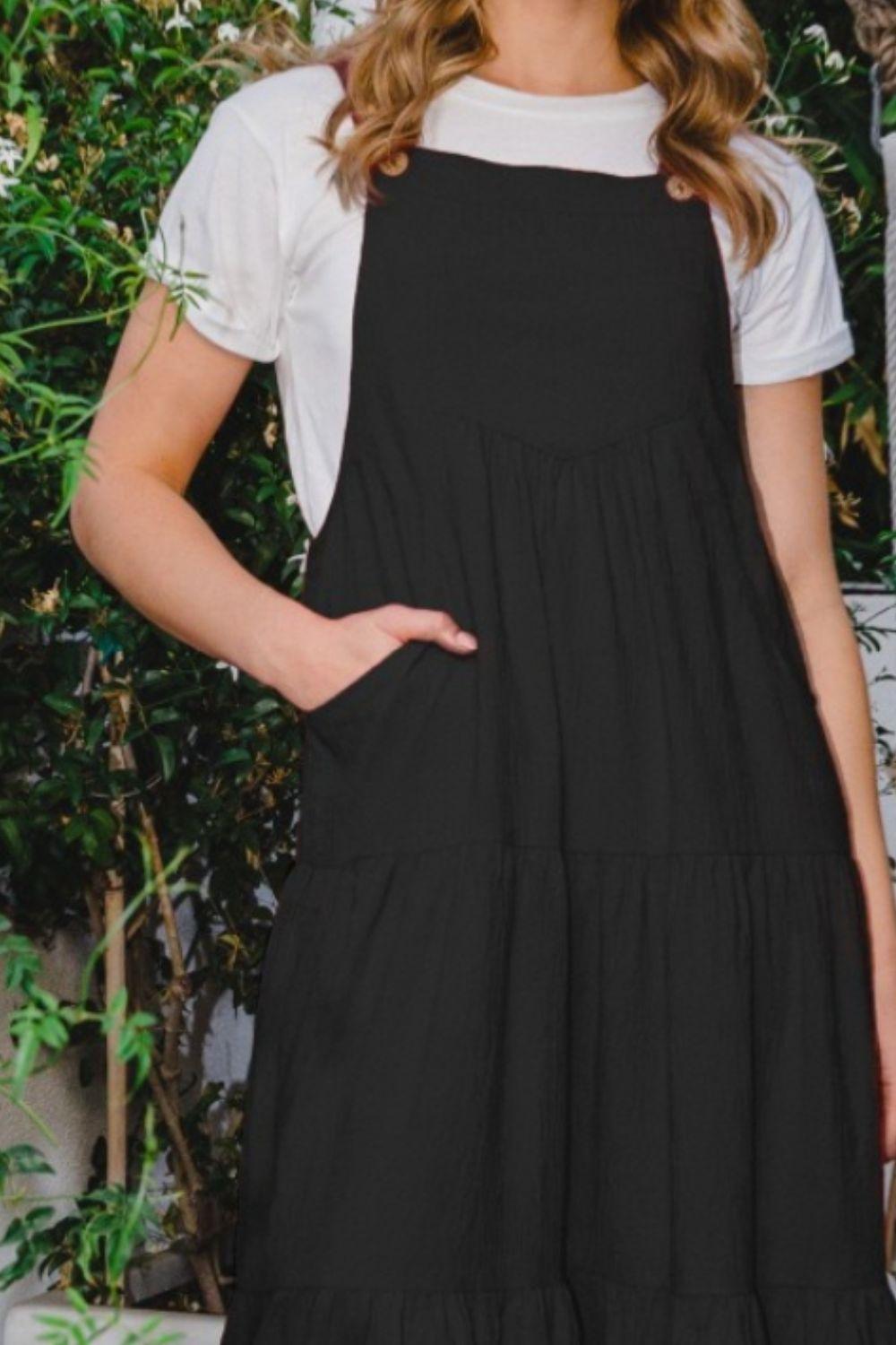 ODDI Full Size Sleeveless Tiered Midi Dress - Clothes For Her Online Store