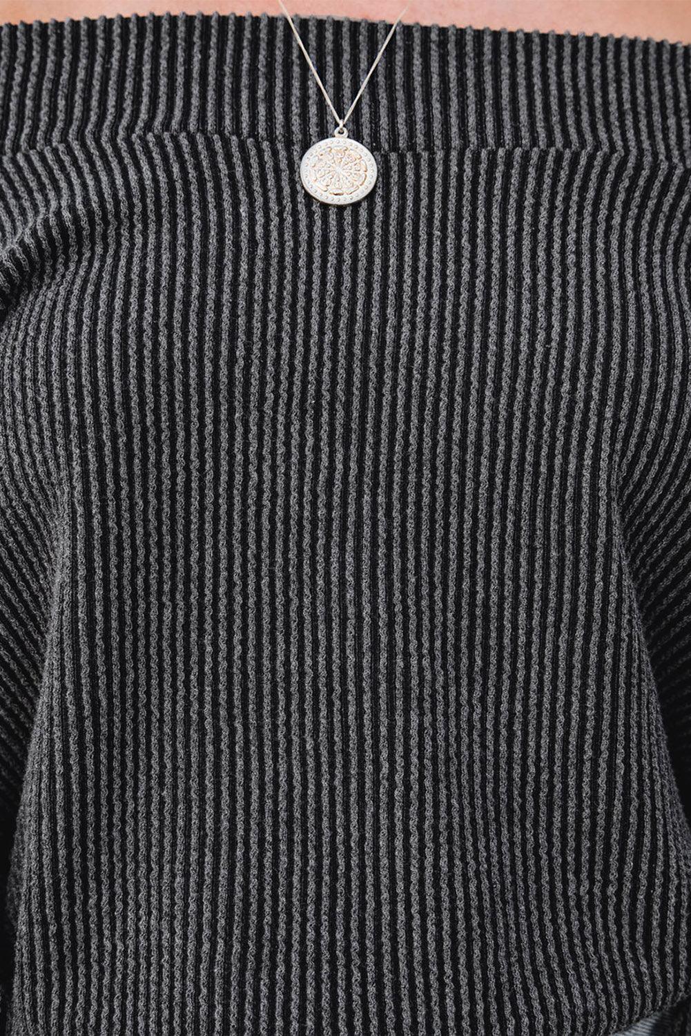 Off-Shoulder Long Sleeve Top - Clothes For Her Online Store